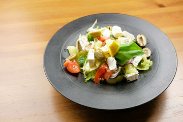 Salad on a restaurant table