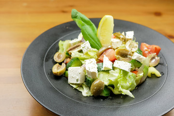 Salad on a restaurant table