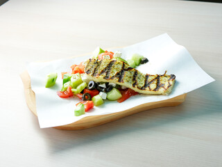 Salad on a restaurant table