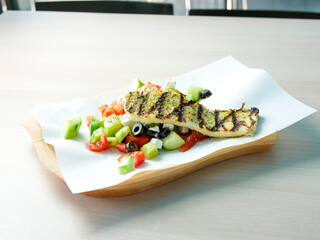 Salad on a restaurant table