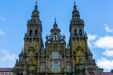 Fototapeta na wymiar スペイン　サンティアゴ・デ・コンポステーラの大聖堂の外観