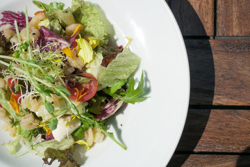 Salad on a restaurant table