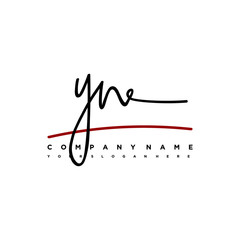 YN initials signature logo. Handwritten vector logo template connected to a circle. Hand drawn Calligraphy lettering Vector illustration. - obrazy, fototapety, plakaty