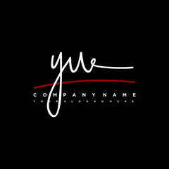 YU initials signature logo. Handwritten vector logo template connected to a circle. Hand drawn Calligraphy lettering Vector illustration.