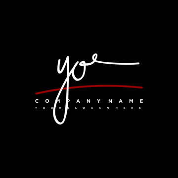 YO initials signature logo. Handwritten vector logo template connected to a circle. Hand drawn Calligraphy lettering Vector illustration.