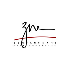 ZN initials signature logo. Handwritten vector logo template connected to a circle. Hand drawn Calligraphy lettering Vector illustration.