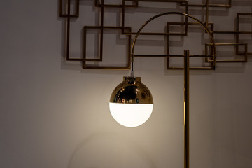 Modern golden standing lamp interior decoration contemporary