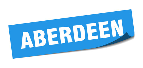 Aberdeen sticker. Aberdeen blue square peeler sign