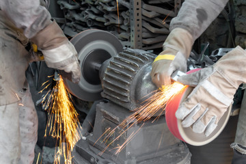 Workers at the blacksmith shop