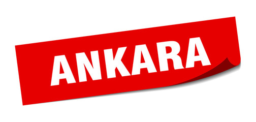Ankara sticker. Ankara red square peeler sign