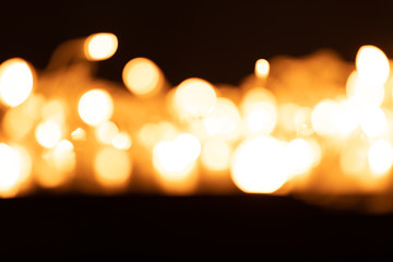 Border of defocused Christmas, lights on background