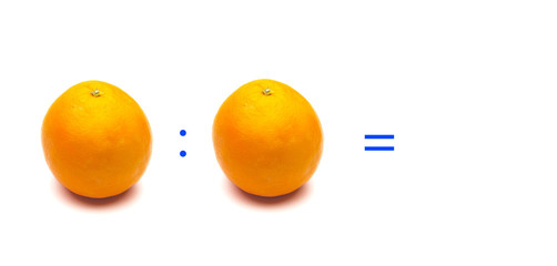 Sumas y operaciones matemáticas sencillas con naranjas