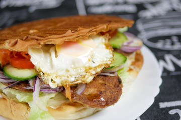 Sandwich on a restaurant table