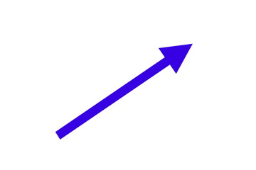 Blue color of the future 2020, up arrow on a white background, business, growth, trend.