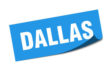Dallas sticker. Dallas blue square peeler sign