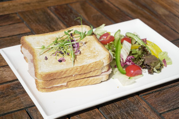 Sandwich on a restaurant table