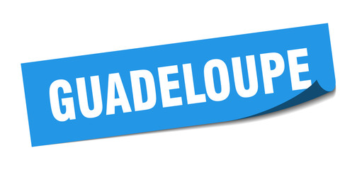 Guadeloupe sticker. Guadeloupe blue square peeler sign