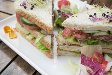Sandwich on a restaurant table