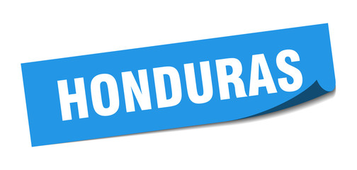 Honduras sticker. Honduras blue square peeler sign