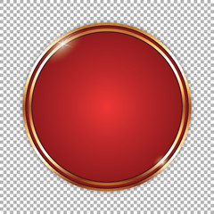 round red banner with golden frame