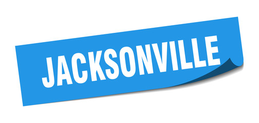 Jacksonville sticker. Jacksonville blue square peeler sign