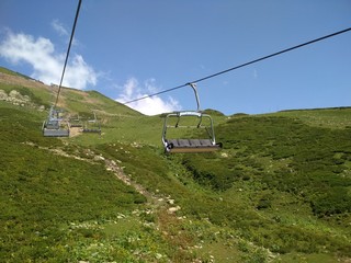 chairlift in mountains