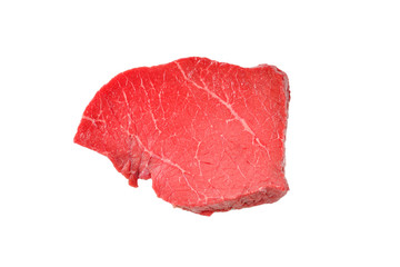 Beef steak isolated on white background.