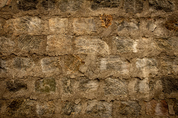 View of the stone work done for a building compound. Background design for use.