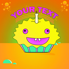 happy birthday vector illustration of funny cartoon face