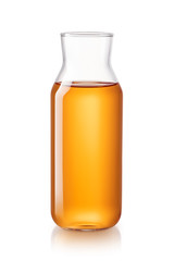 Bottle of apple juice isolated on white background - clipping path included