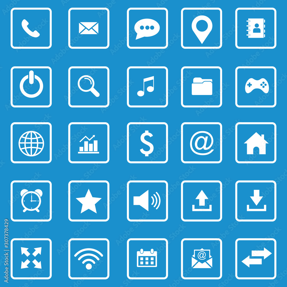 Poster website icon set vector design symbol