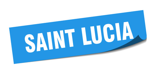 Saint Lucia sticker. Saint Lucia blue square peeler sign