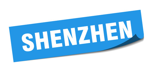 Shenzhen sticker. Shenzhen blue square peeler sign