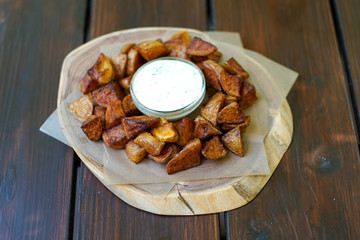 Sauce on a restaurant table