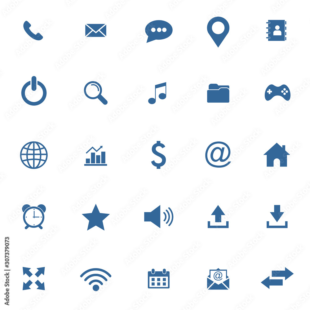 Poster website icon set vector design symbol
