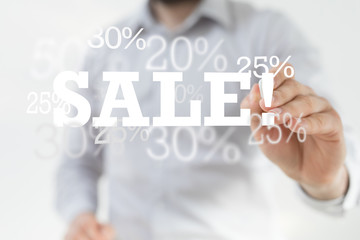 sale digital percent in hand