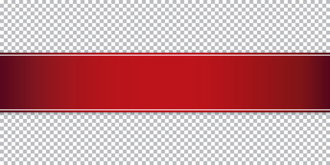 red ribbon banner on transparent background