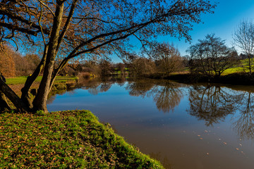 River Medway in Kent, England near Teston, Maidstone