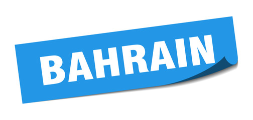 Bahrain sticker. Bahrain blue square peeler sign