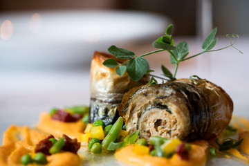 Baked fish with vegetables