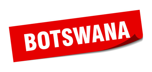 Botswana sticker. Botswana red square peeler sign