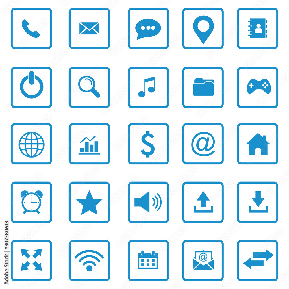 Poster website icon set vector design symbol