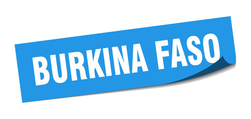 Burkina Faso sticker. Burkina Faso blue square peeler sign