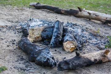 campfire in the morning