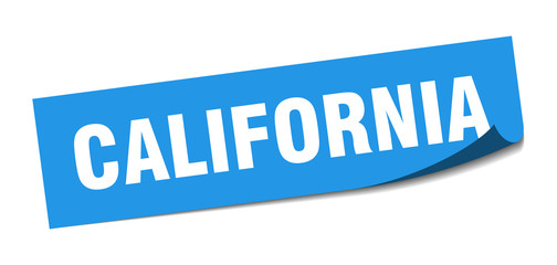 California sticker. California blue square peeler sign