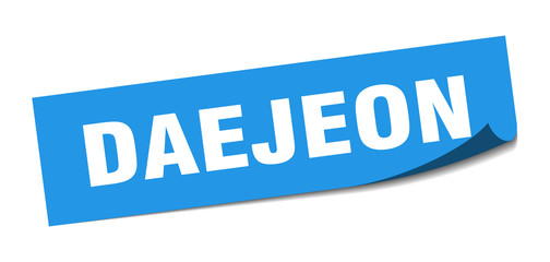 Daejeon sticker. Daejeon blue square peeler sign