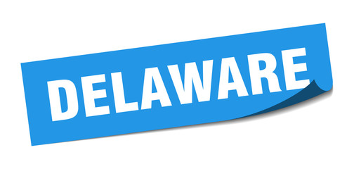 Delaware sticker. Delaware blue square peeler sign