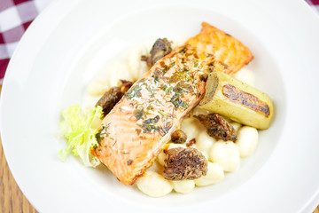 Seafood on a restaurant table