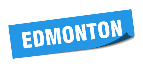 Edmonton sticker. Edmonton blue square peeler sign