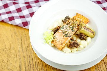 Seafood on a restaurant table